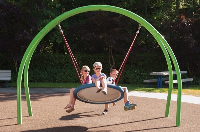 Children Playing on Accessible Playground Structure