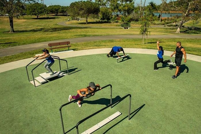 fitness station at park playground