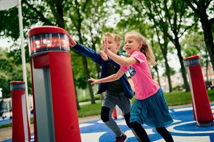 Children Playing at Inclusive Playground