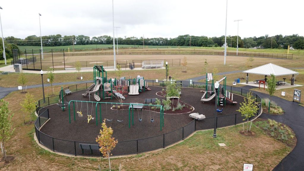 Park Amenities Around A Public Playground