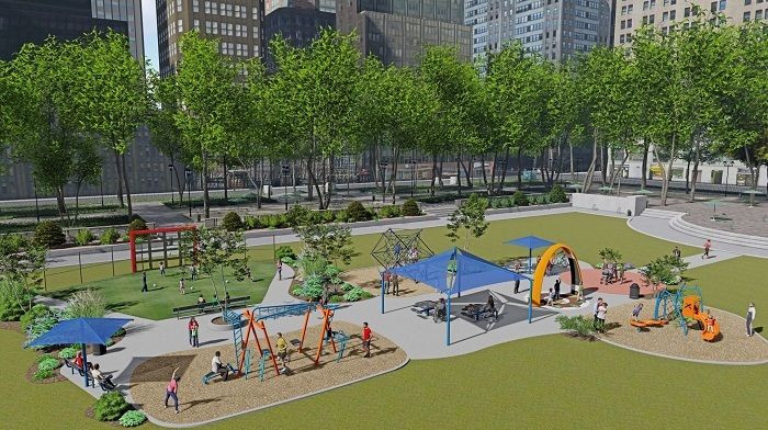 Fitness equipment in family-friendly park design