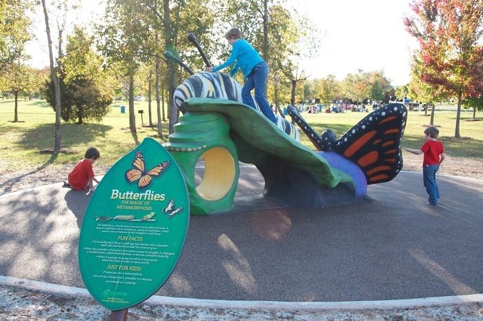 Nature and Butterfly Themed Park Entry Statue