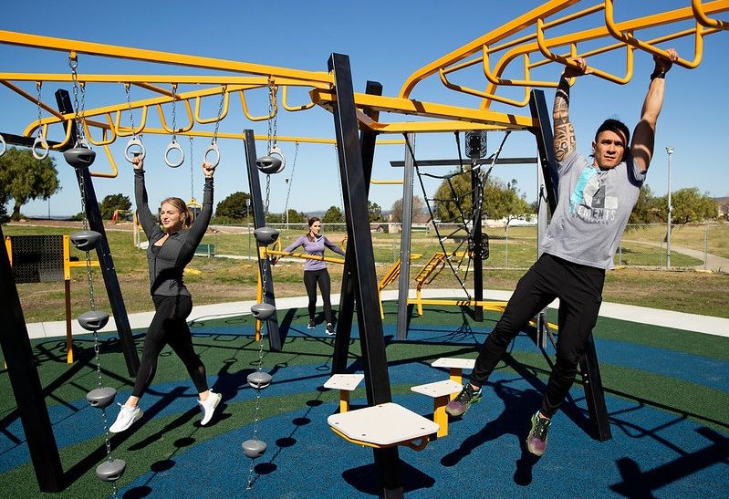Exercising Outdoors at Public Park